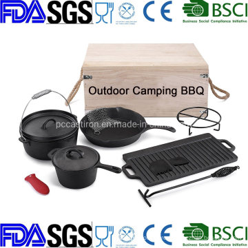 11PCS Cast Iron Ducth Oven Set BBQ Set Outdoor Camping Set